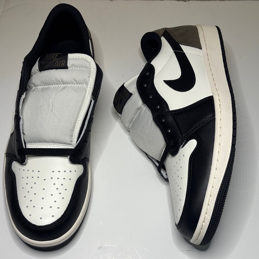 Nike Air Jordan 1 Low Men's Sneakers - Black/White/Taupe